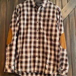 7 Diamonds men’s elbow patch button down, size M